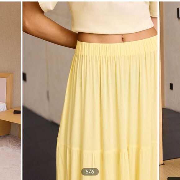 Commense Semi-Sheer Tiered Maxi Skirt with Elastic Waist NWT MEDIUM - Picture 5 of 7